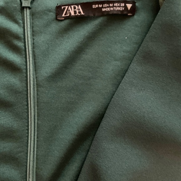 Zara Green Pencil Sheath Dress Size Medium 3/4 Sleeve Size 8 Bodycon - Picture 13 of 13